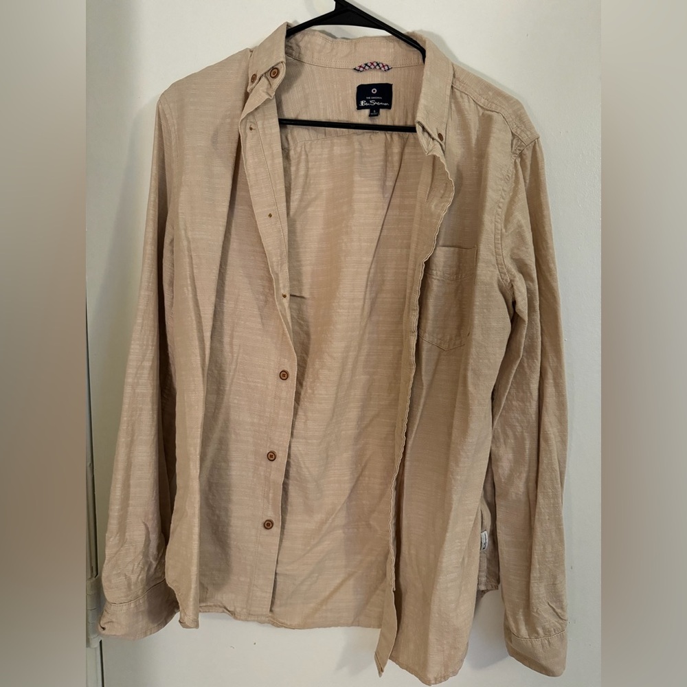 Ben Sherman Tan Mens Dress Shirt